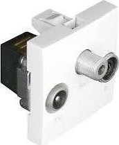 Efapel EFAPEL QUADRO45 GNIAZDO ANTENOWE KOŃCOWE SATELITARNE BIAŁY 45543 KWBR