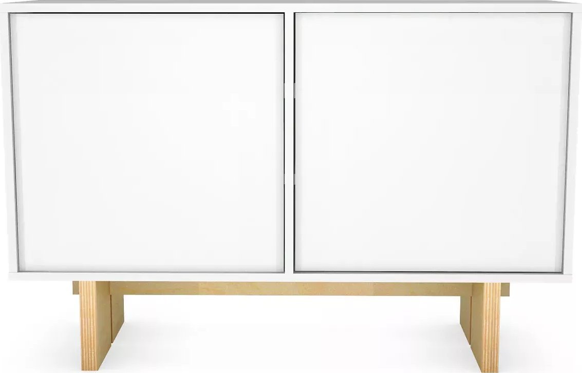 Elior Biała komoda do salonu z nóżkami - Rolix