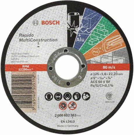 Bosch Tarcza tnąca prosta Rapido Multi Construction ACS 46 V BF 1,6 x 125mm (2.608.602.383)