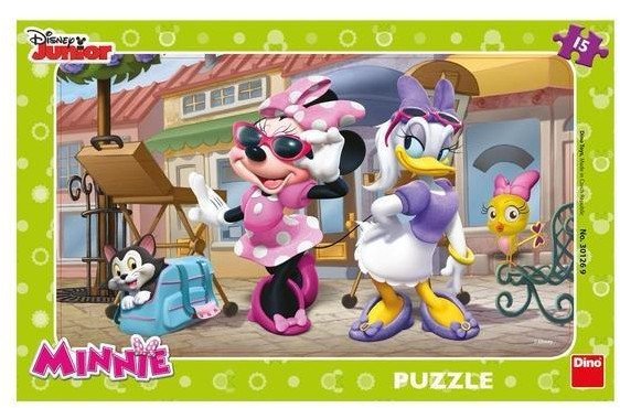Puzzle 15 Ramkowe Minnie na Montmartre DINO