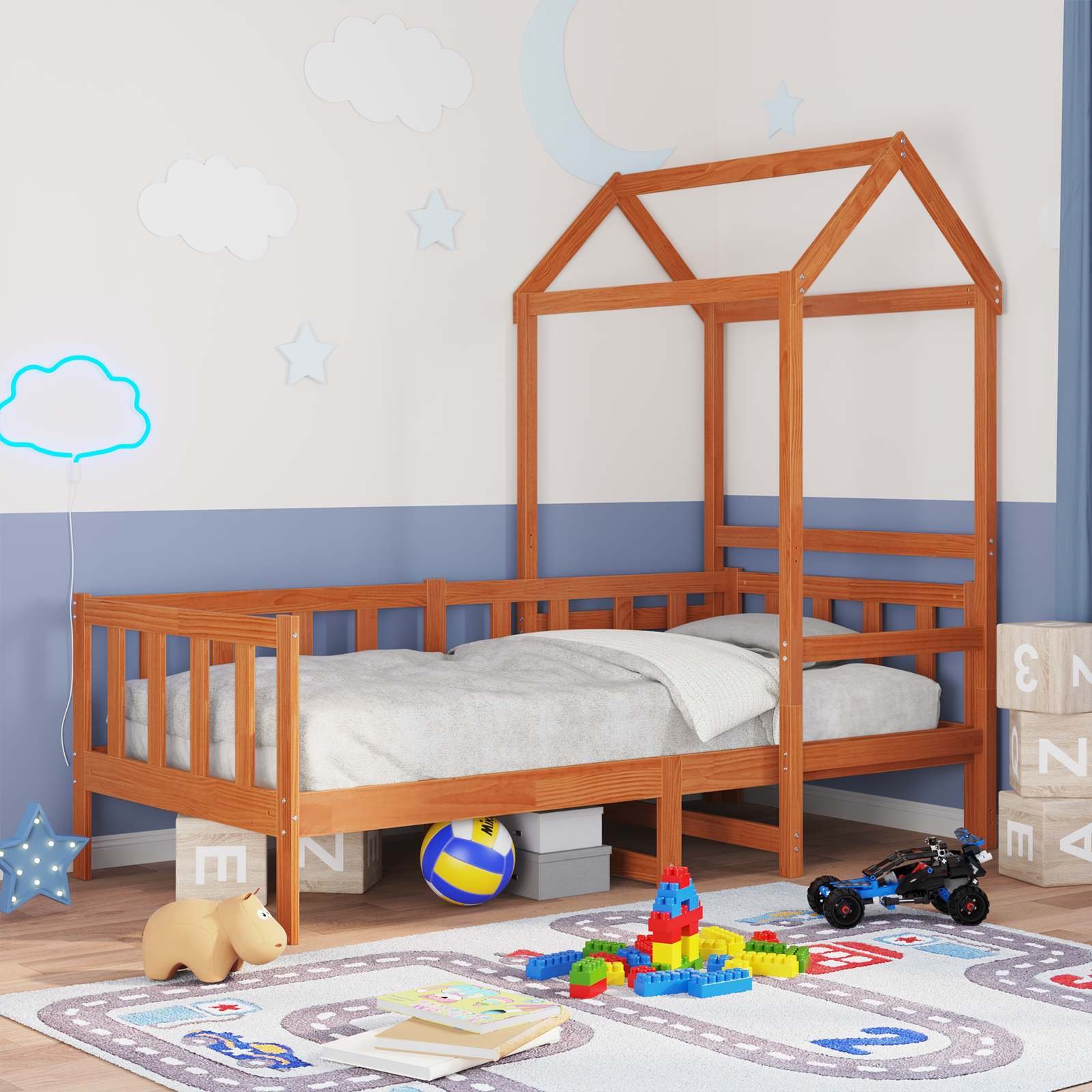 vidaXL Zestaw Łóżka Dziennie 2 pcs Woskowy Brąz Lite drewno sosnowe