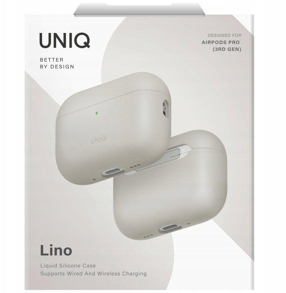 Uniq Etui Lino Silicone na AirPods Pro - beżowy