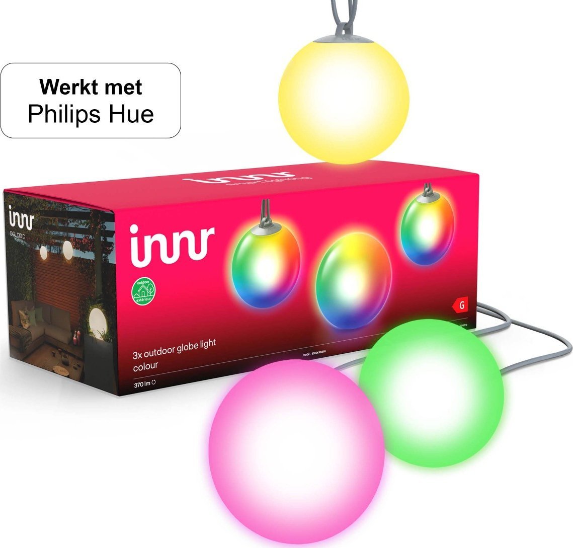 INNR Lighting Innr Outdoor Smart Globe Light Color 3-Pack, LED Light (Replaces 33 Watt)