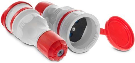 KEL Gniazdo przenośne z klapką 16A 2P+Z 250V IP54 szary/czerwony GN-54 (W-98001)