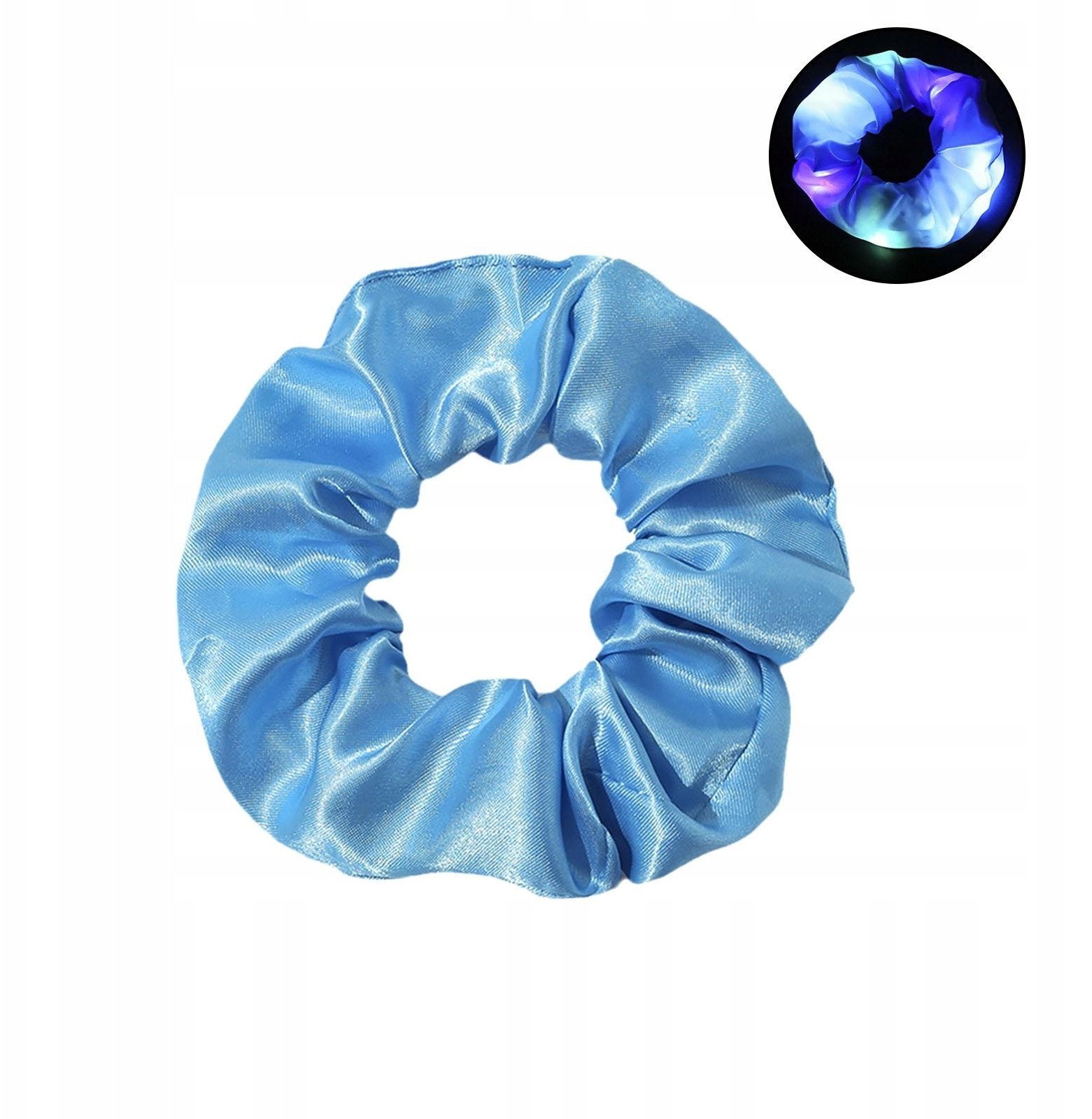 FROTKA OPASKA DO WŁOSÓW GUMKA LED Świecąca na IMPREZĘ GLOW PIĘKNA Niebieska