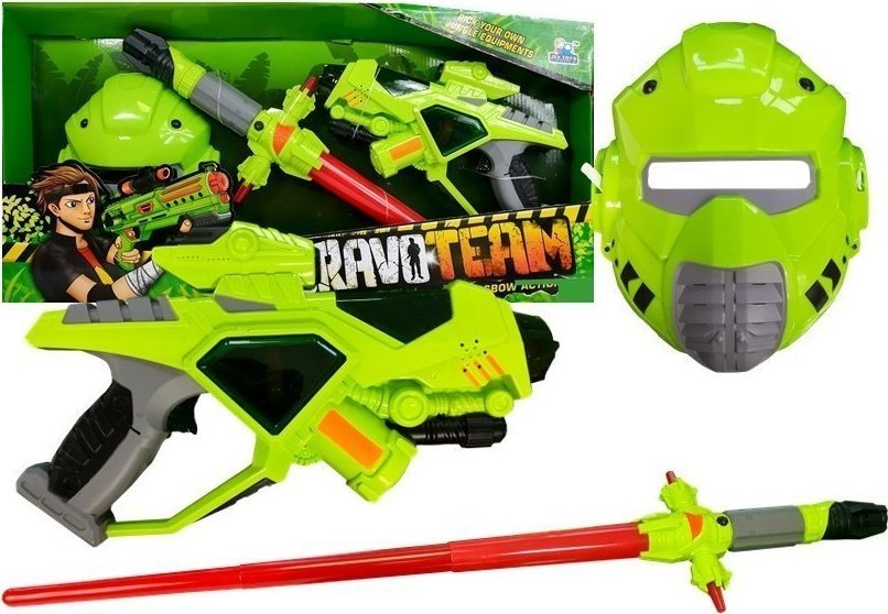 LeanToys Broń Kosmiczna Miecz Maska Światło Zielona