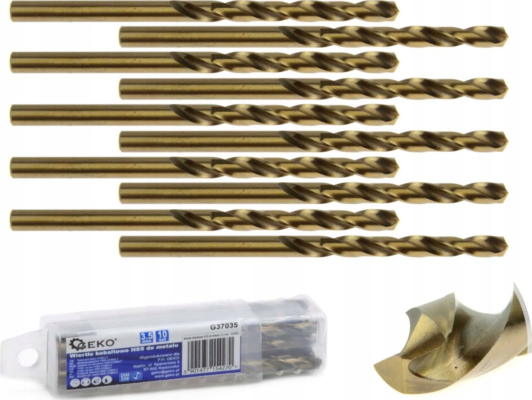 Wiertło Geko Wiertło kobaltowe HSS do metalu 3,5 mm (10/1890)