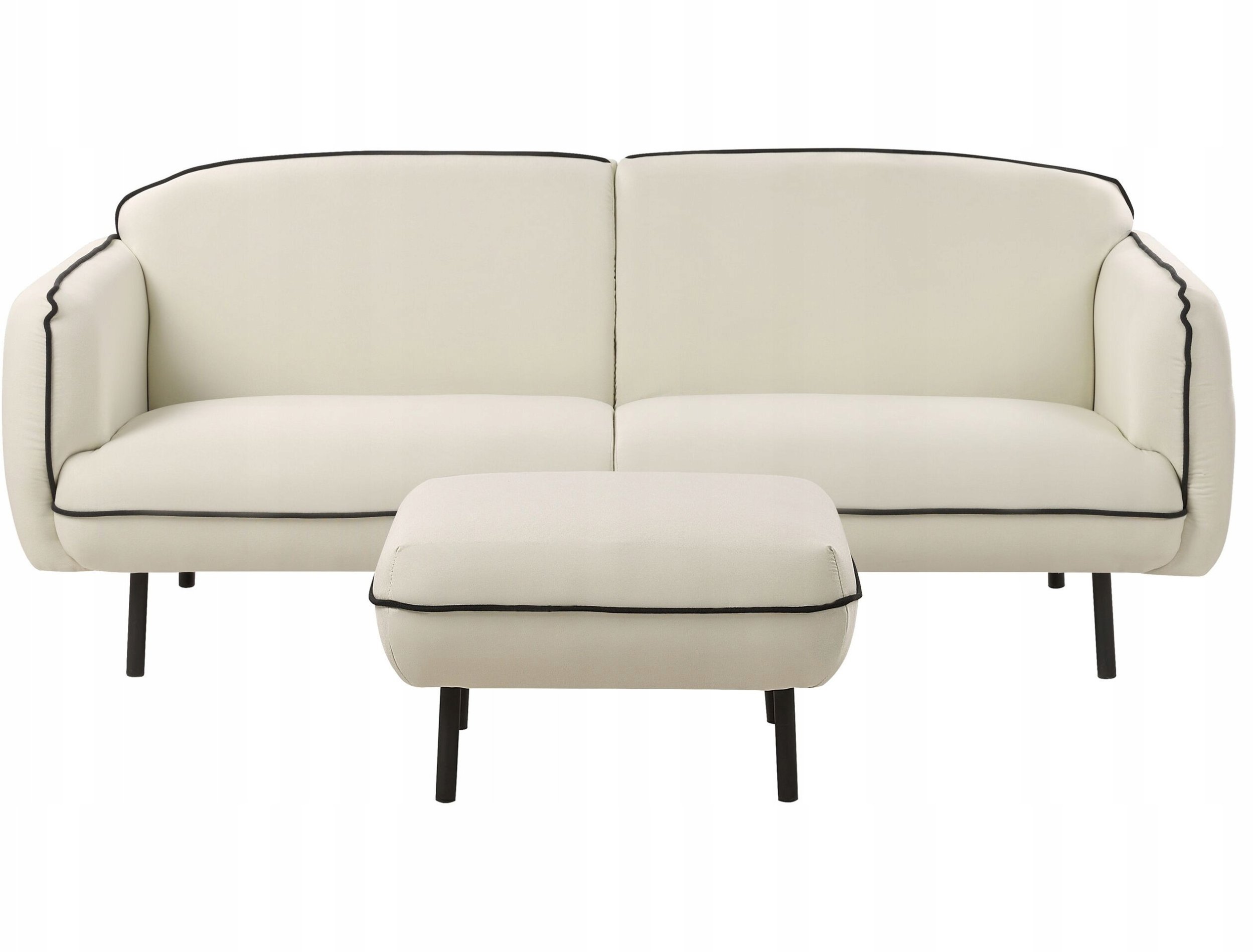 Beliani Sofa trzyosobowa z otomaną jasnobeżowa TONSBERG