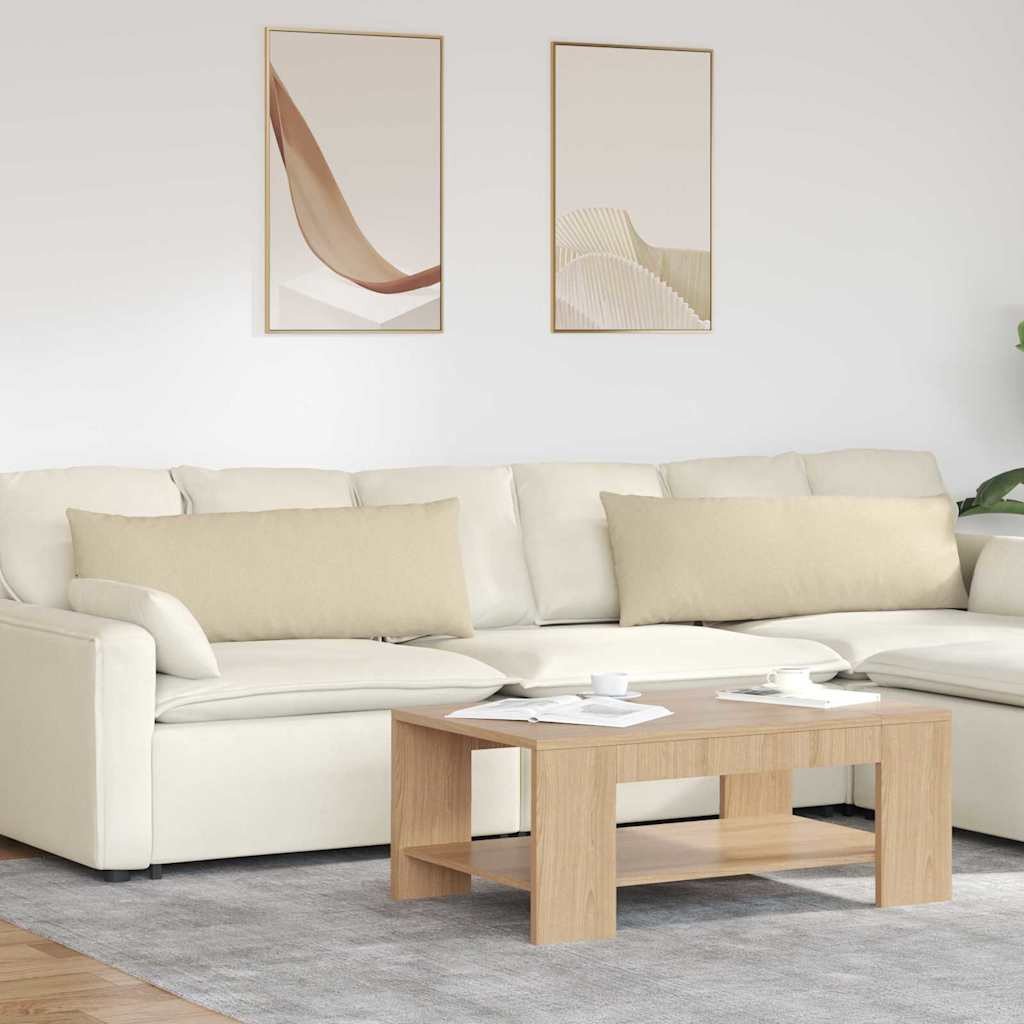 vidaXL Poduszki na sofę 2 pcs Kremowy 120 x 40 cm tkanina
