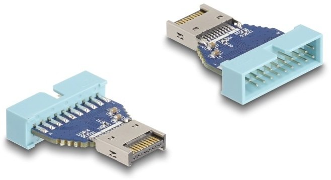 Delock Przejściówka Pin Header męskie USB 10 Gbps na wewnętrzny, męskie USB Typ-E Key A