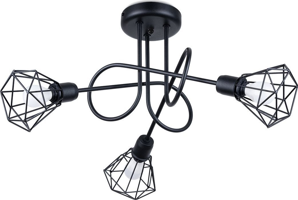 Lampa sufitowa Sollux Sollux Artemis 3S SL.1109 plafon lampa sufitowa 3x40W E14 czarny