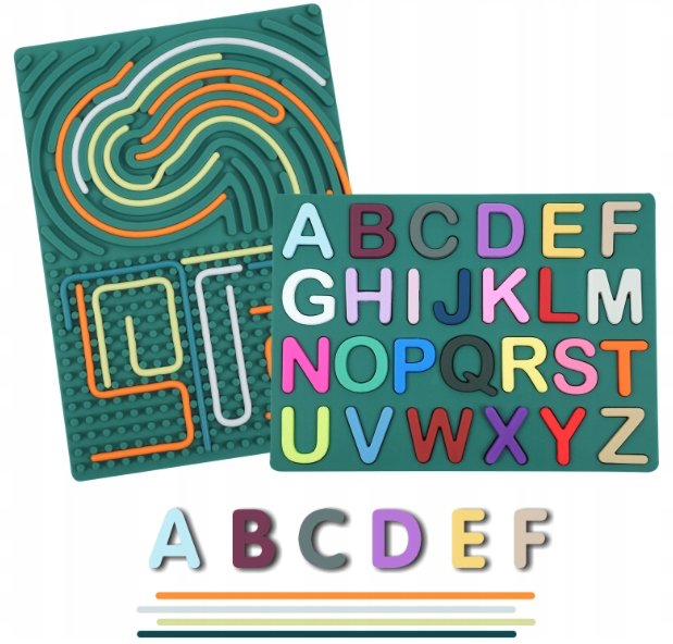 Zabawka sensoryczna dla dzieci mata edukacyjna silikonowa alfabet