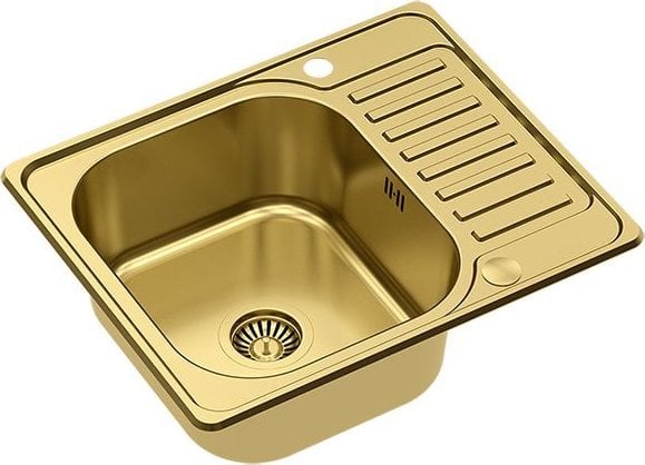 Zlewozmywak Steiner KEVIN 116 SteelQ zlewozmywak PVD z syfonem i zaślepką kol. złoty 1-komorowy z/o złoty