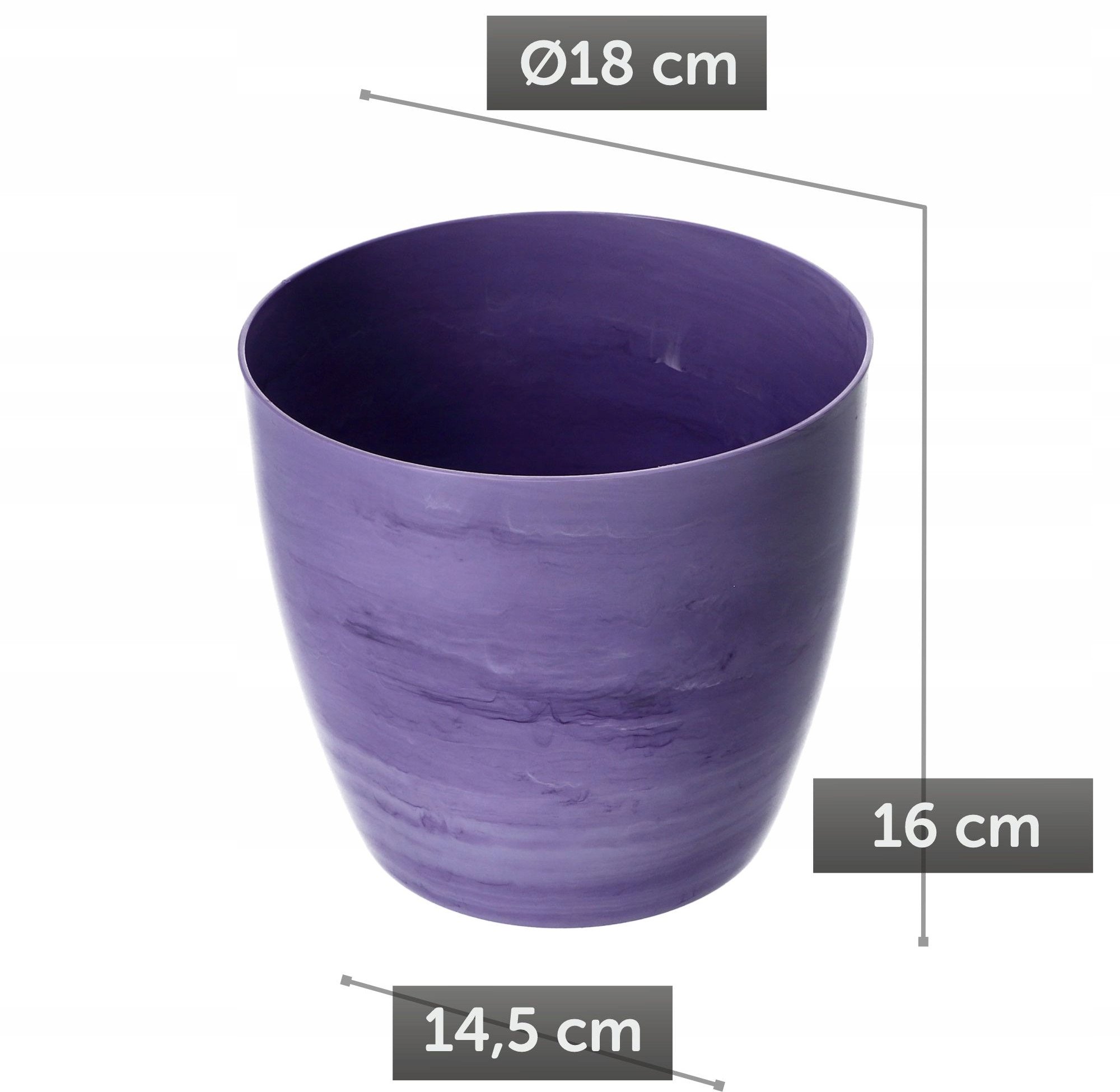 KADAX Doniczka Osłonka Donica 18cm Na Kwiaty Fioletowa marmur Salon Kwietnik