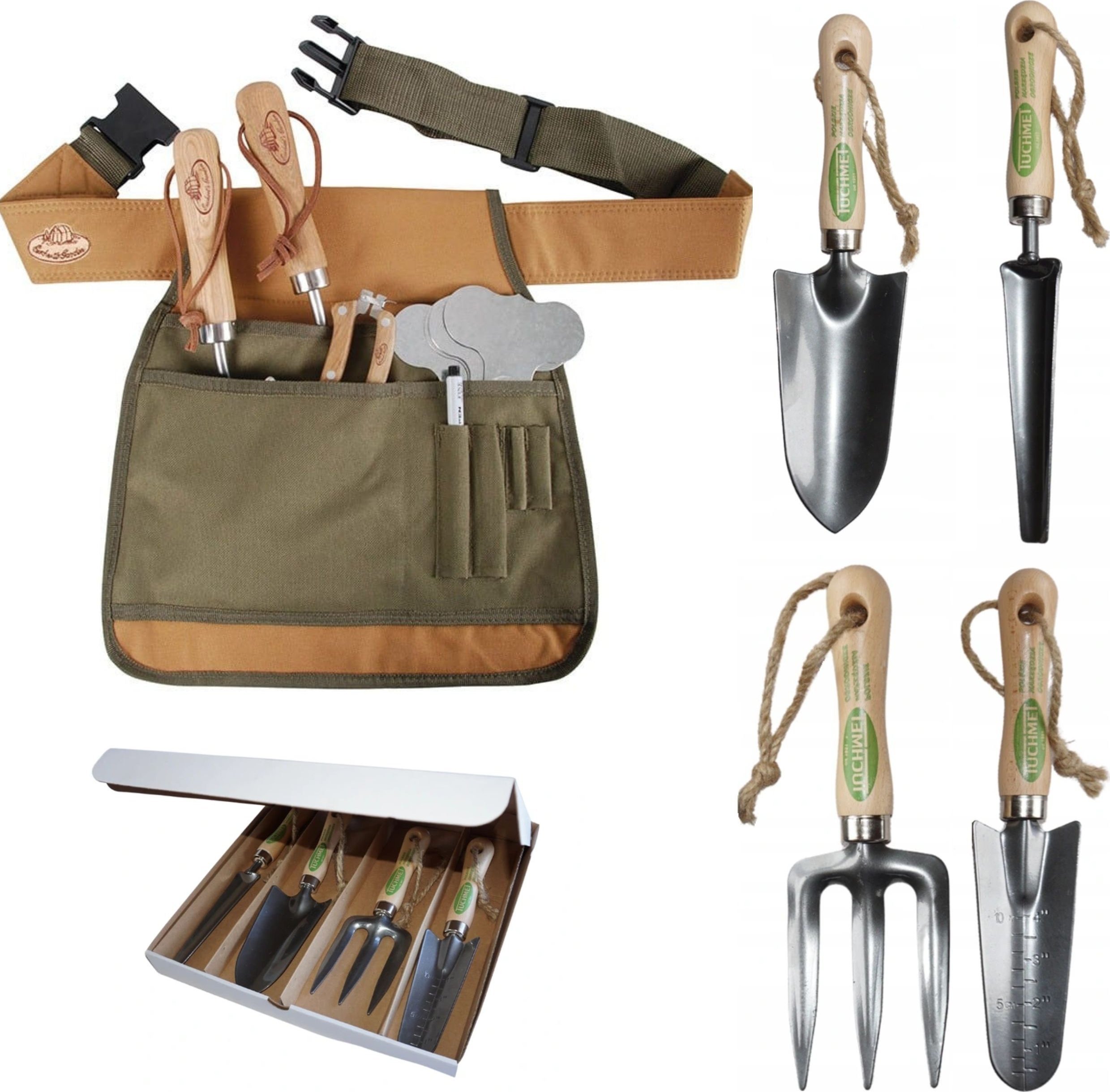 Pas ogrodowy, Fartuch + zestaw narzędzi do ogrodu