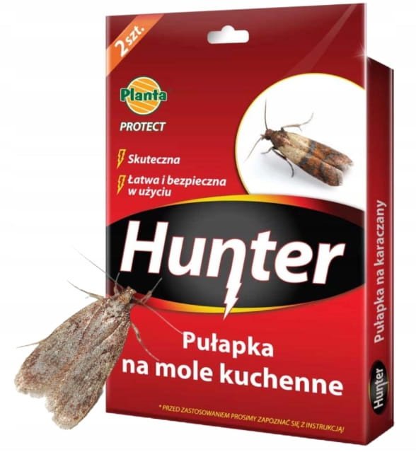 Hunter Zestaw 2 sztuk pułapki na mole spożywcze Bezpieczne bezwonna