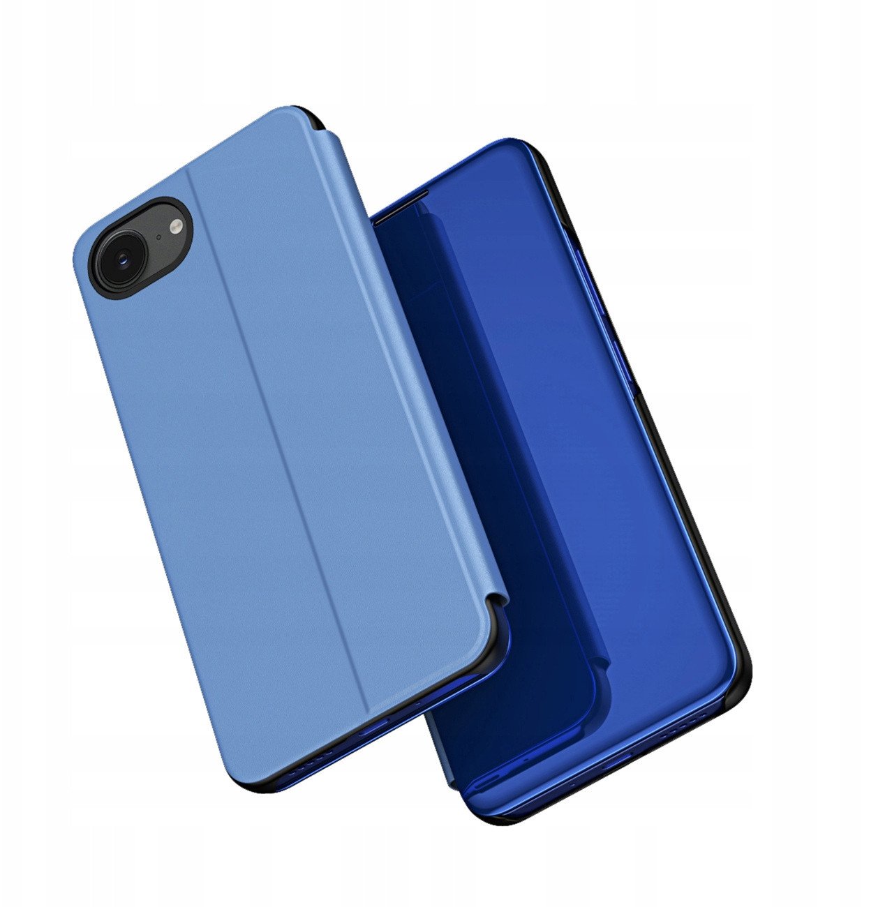 Etui Clear View Case na iPhone 16e pokrowiec z klapką - niebieskie