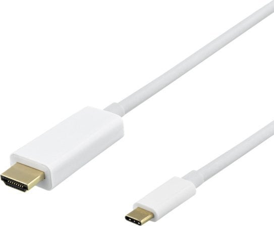 Kabel Deltaco USB-C - HDMI kabelis DELTACO 4K UHD, paauksuotos jungtys,1m, baltas / R00140020