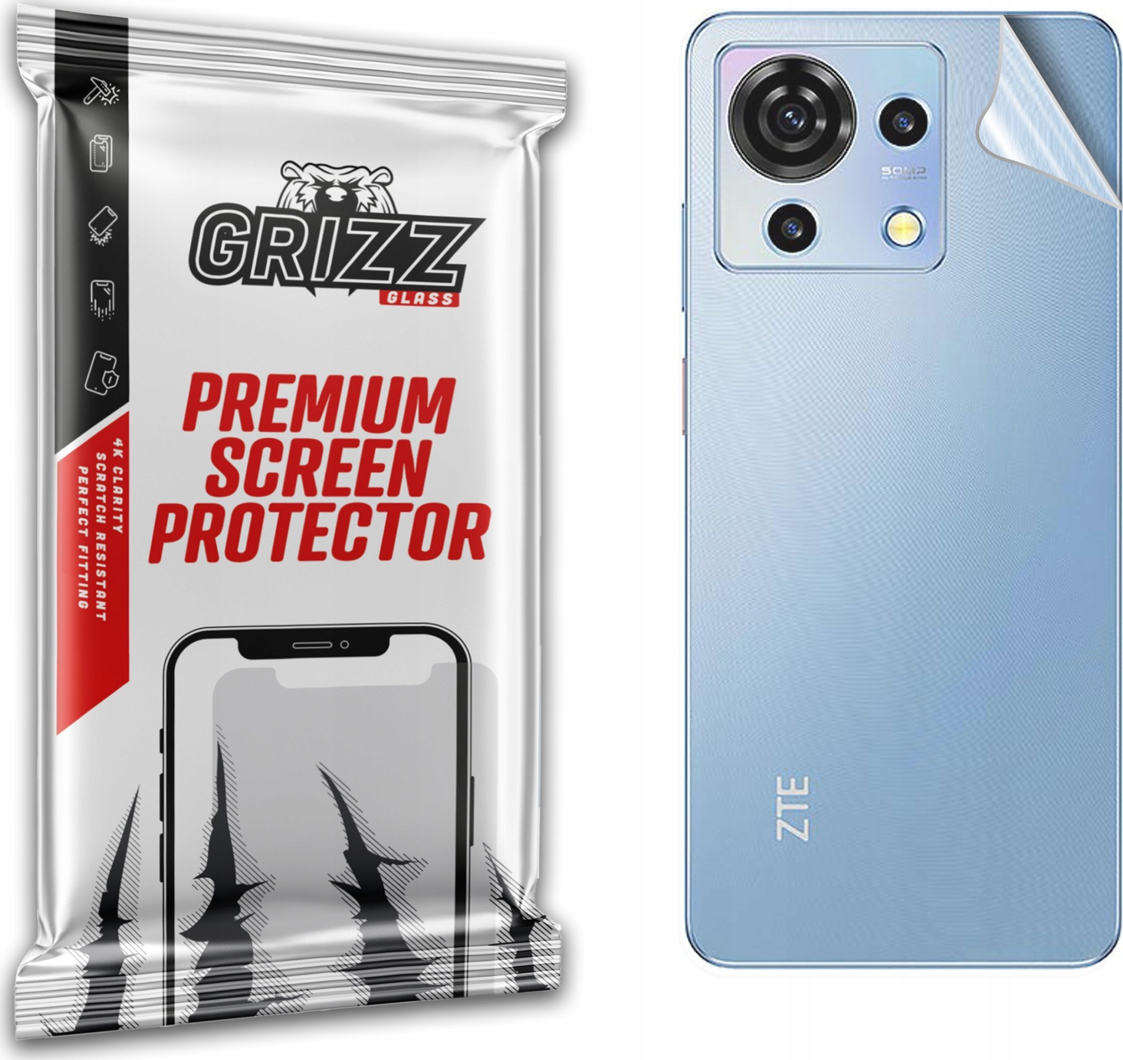 Folia na tył GrizzGlass SatinSkin do ZTE Blade V50 Vita