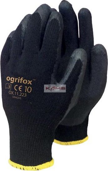 R.E.I.S. OX-DRAGOS - rękawice z dzianiny powlekane porowatą gumą - czerwono - czarny