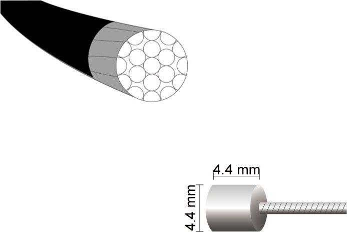 MARS Linka przerzutki Mars One 1,1 x 2200mm teflon stal nierdzewna -nypel 4.4*4.4 Uniwersalny