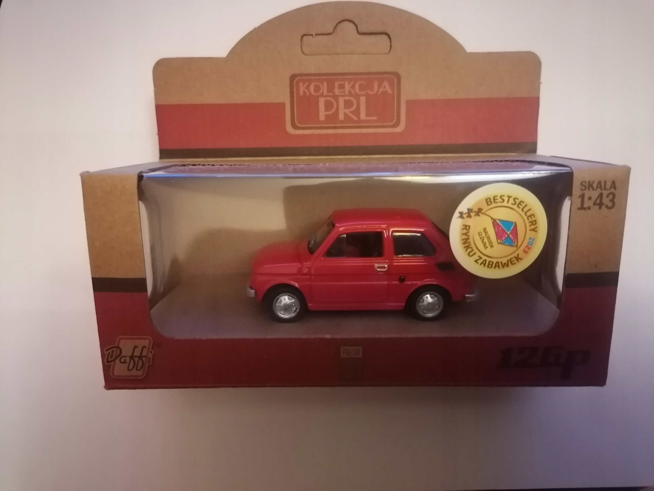 Daffi Pojazd PRL Fiat 126p czerwony