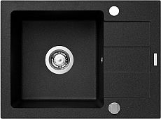 Zlewozmywak Pyramis 1-komorowy Sparta z ociekaczem 59 x 44cm czarny (1B1D)