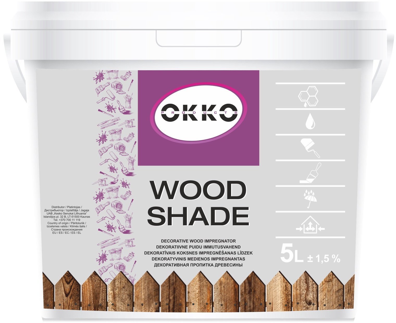 WOOD IMPREG WOOD SHADE MAHOGANY 5L OKKO