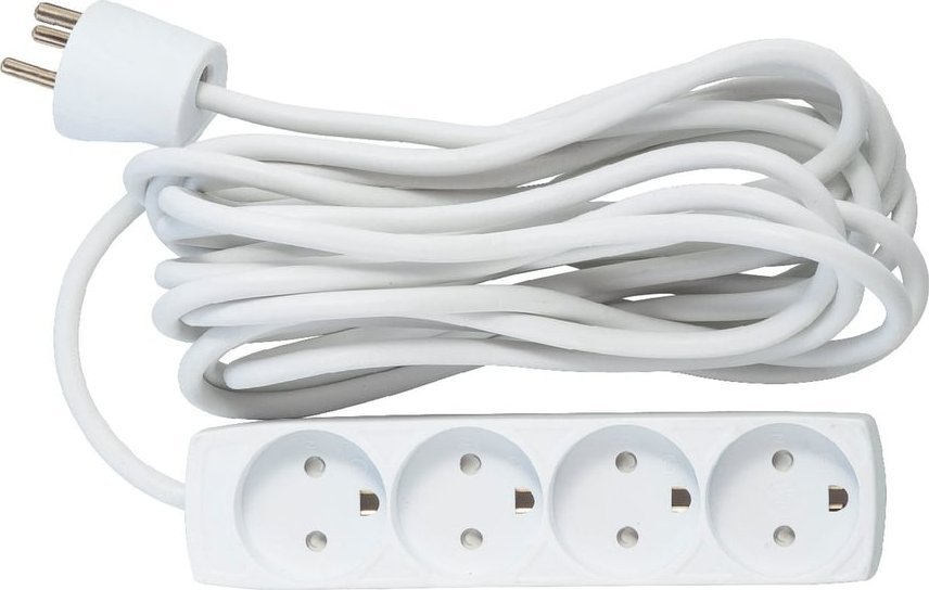 Kabel zasilający MicroConnect Microconnect GRU00450WDK rozgałęziacz 5 m 4 x gniazdo sieciowe Wewnętrzna Biały