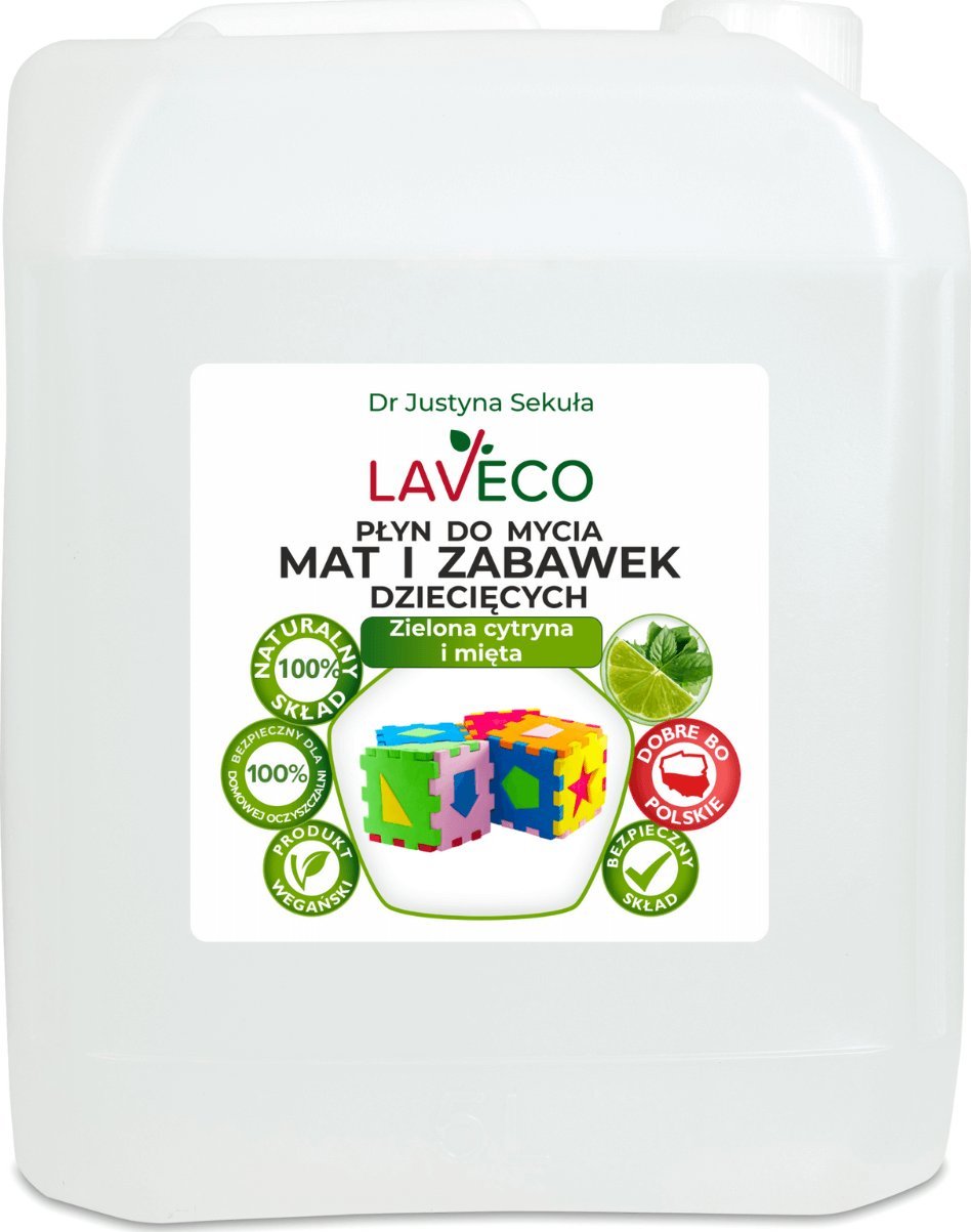 LAVECO Płyn do czyszczenia mat i zabawek dziecięcych zielona cytryna i mięta 5 l