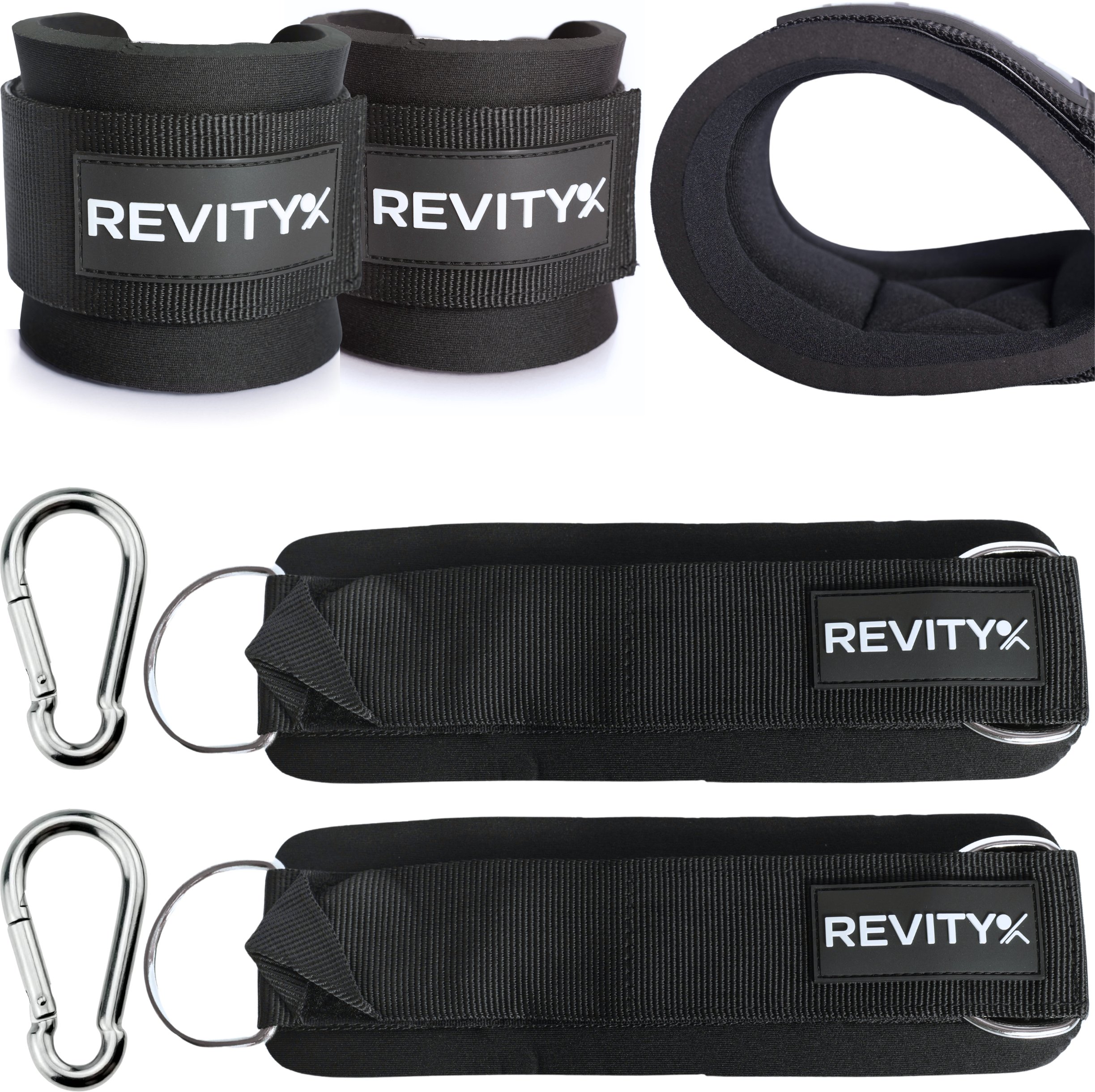 Uchwyty opaski na kostki do wyciągu Revity do treningu nóg i pośladków 2 szt.