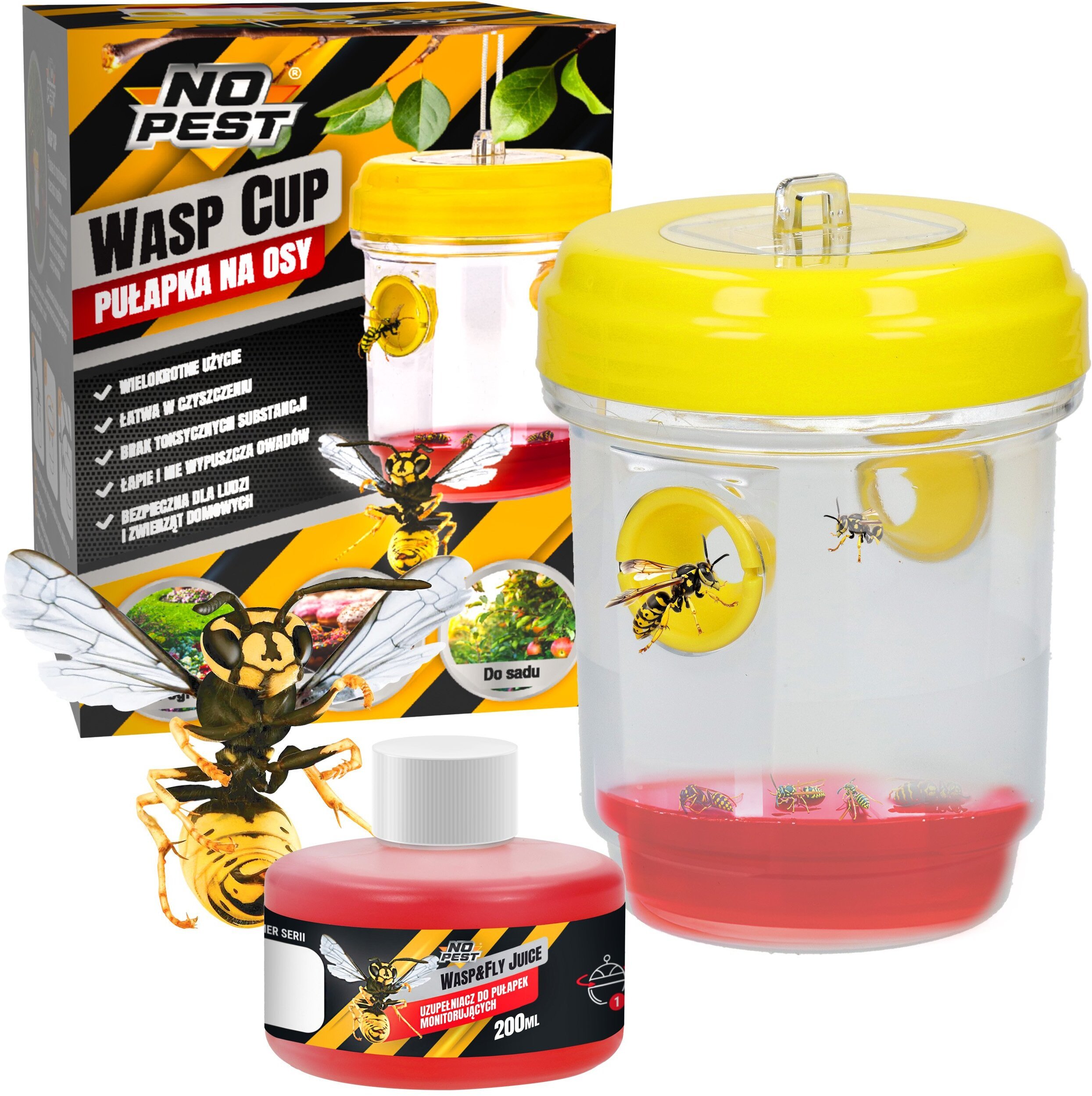 Pułapka na Osy Przeciw Osom do Zwalczania Os "Wasp Cup" + Wabik na Osy 200 ml