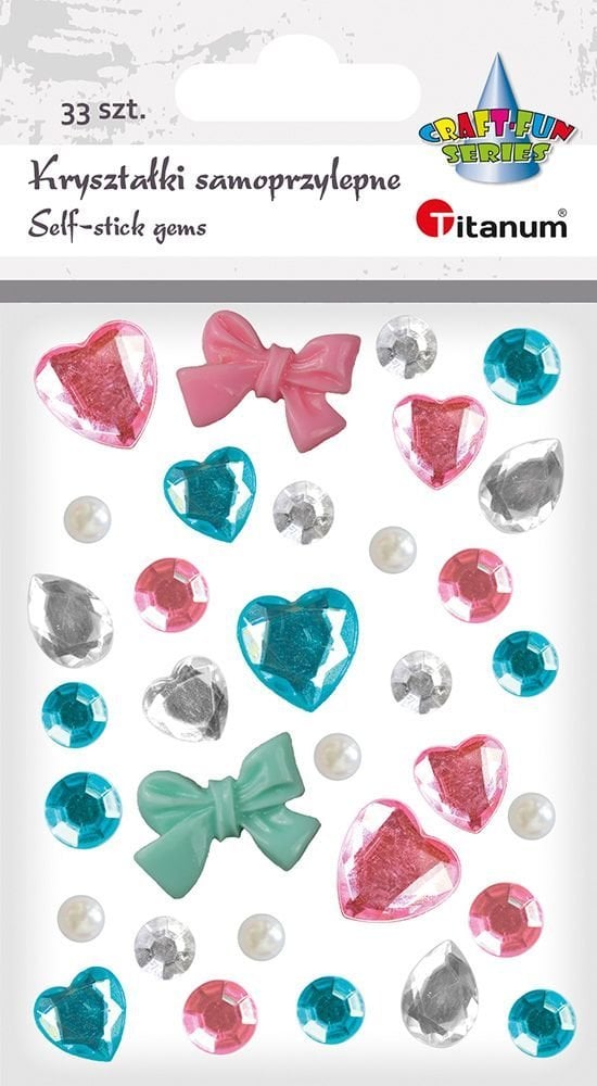 Titanum Kryształki samoprzylepne róż niebieski mix 33szt