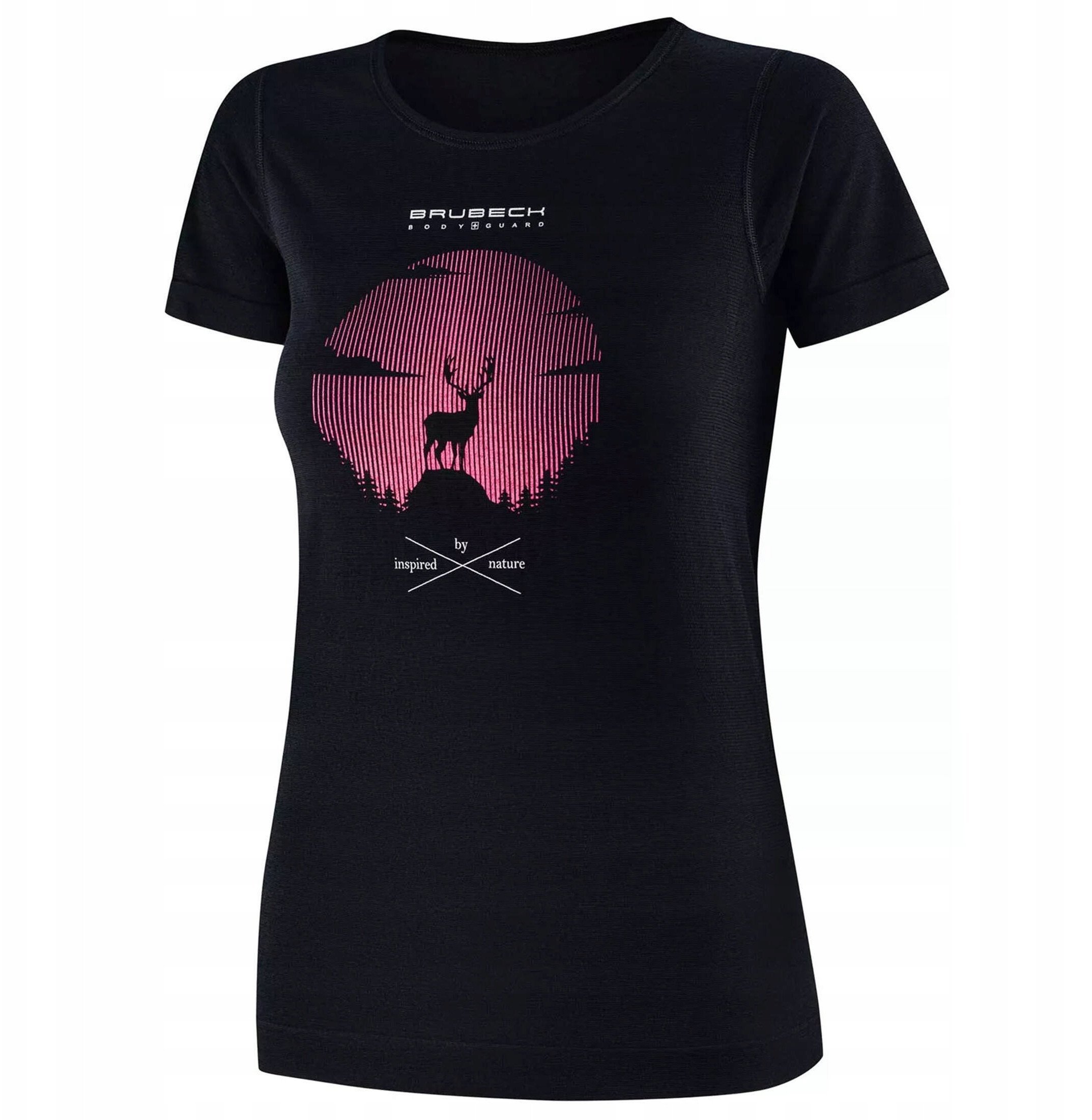 SS1272W Koszulka damska z krótkim rękawem OUTDOOR WOOL PRO czarny S - JELEŃ 2