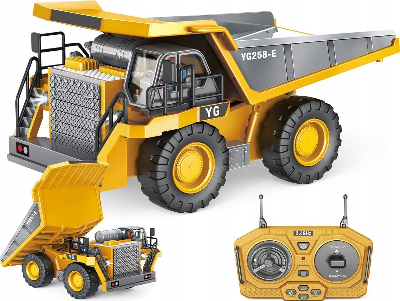 Duża Sterowana Wywrotka Rc Led Ciężarówka 4X4