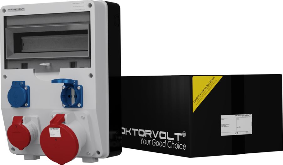 Doktorvolt Rozdzielnica budowlana TD 63A 16A 2x 230V Schuko Doktorvolt 2244