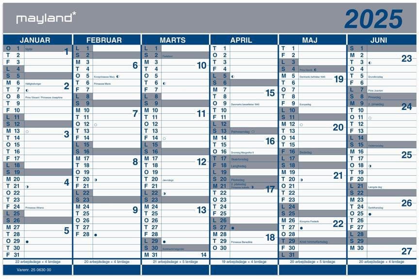 Mayland-Burde Kalendarz kartonowy półroczny 2023 44x29cm 2024 0630 00