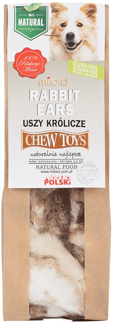 Milord Gryzak dla psa uszy królicze z futrem 80 g