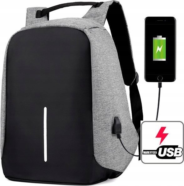 PLECAK LAPTOPA ANTYKRADZIEŻOWY MIEJSKI PORT USB 2