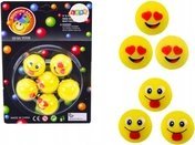 LeanToys Zestaw Piłeczek Kauczukowych Emoji Żółte 6 Szt