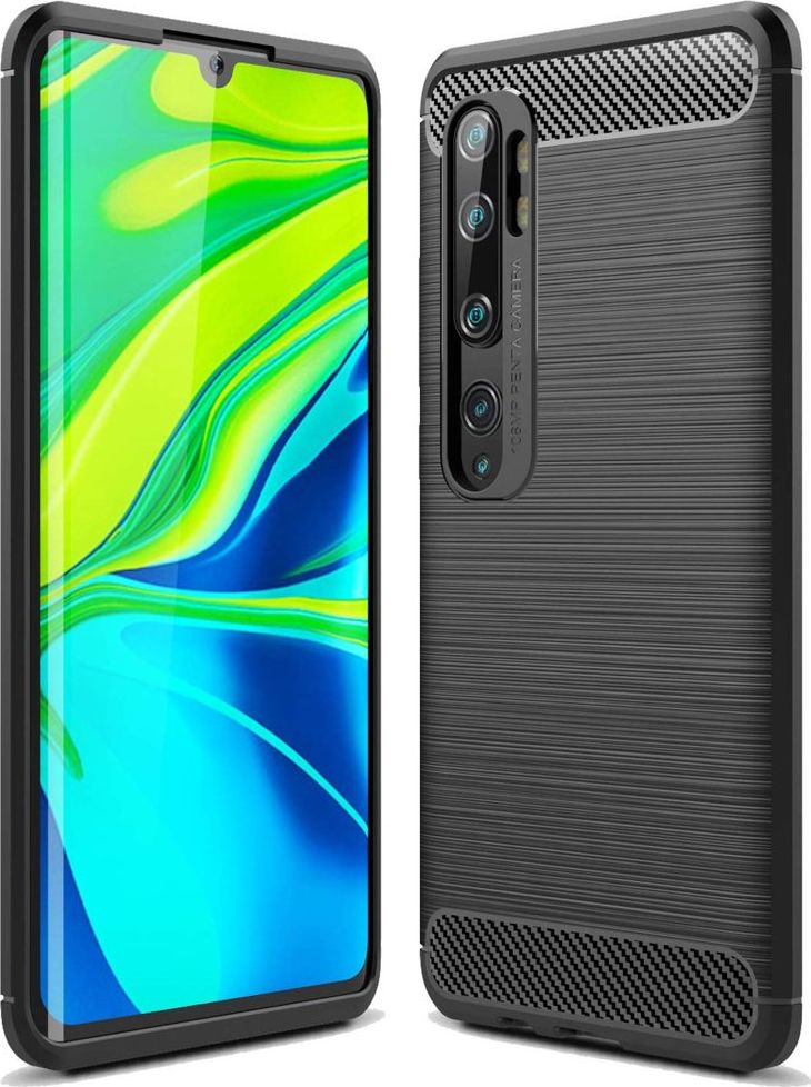 Hurtel Carbon Case elastyczne etui pokrowiec Xiaomi Mi Note 10 / Mi Note 10 Pro / Mi CC9 Pro czarny uniwersalny