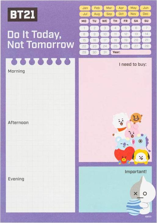 Line Friends BT21 - Planner dzienny A5