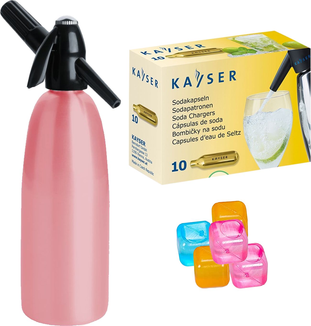 Saturator Art Quick Soda + 10 naboi CO2 Różowy