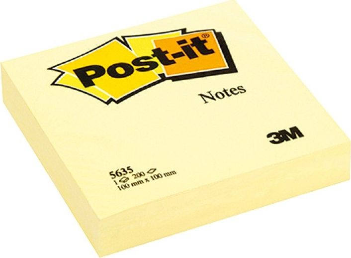 Post-it BLOCZEK POST-IT ŻÓŁTY 100 X 100 MM 200 KARTEK SAMOPRZYLEPNY