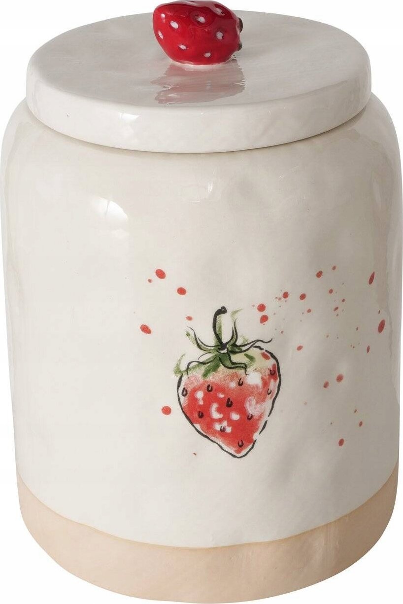 Boltze Ceramiczny pojemnik kuchenny, z pokrywką, STRAWBERRY