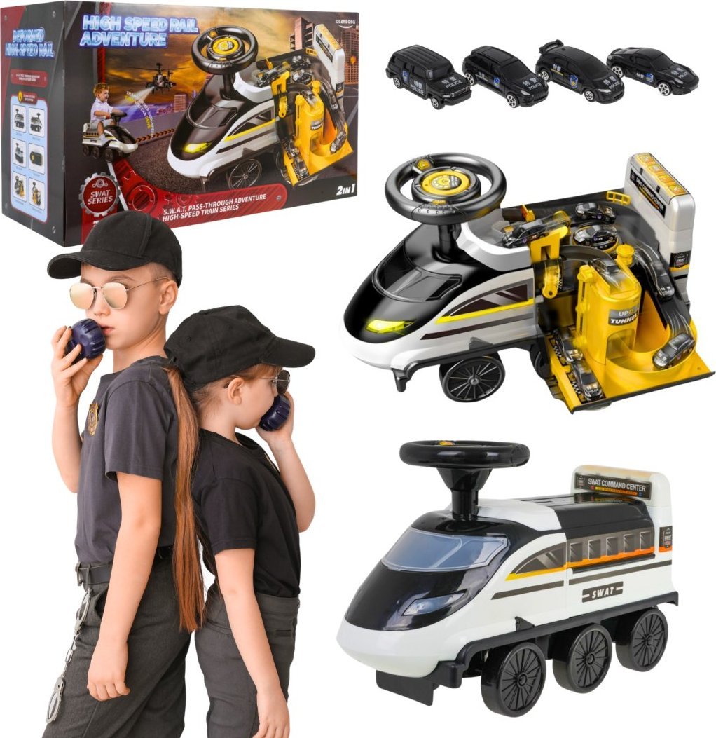 ProNice JEŹDZIK Z PARKINGIEM 2W1 POLICJA CZARNA