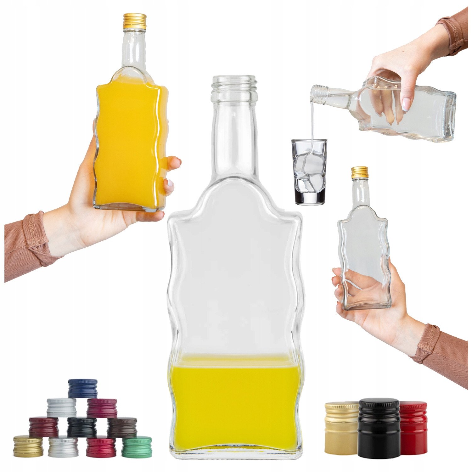 5X BUTELKA WARTA FALA 500 ml + ZAKRĘTKA NA BIMBER WÓDKĘ ALKOHOL DOMOWY