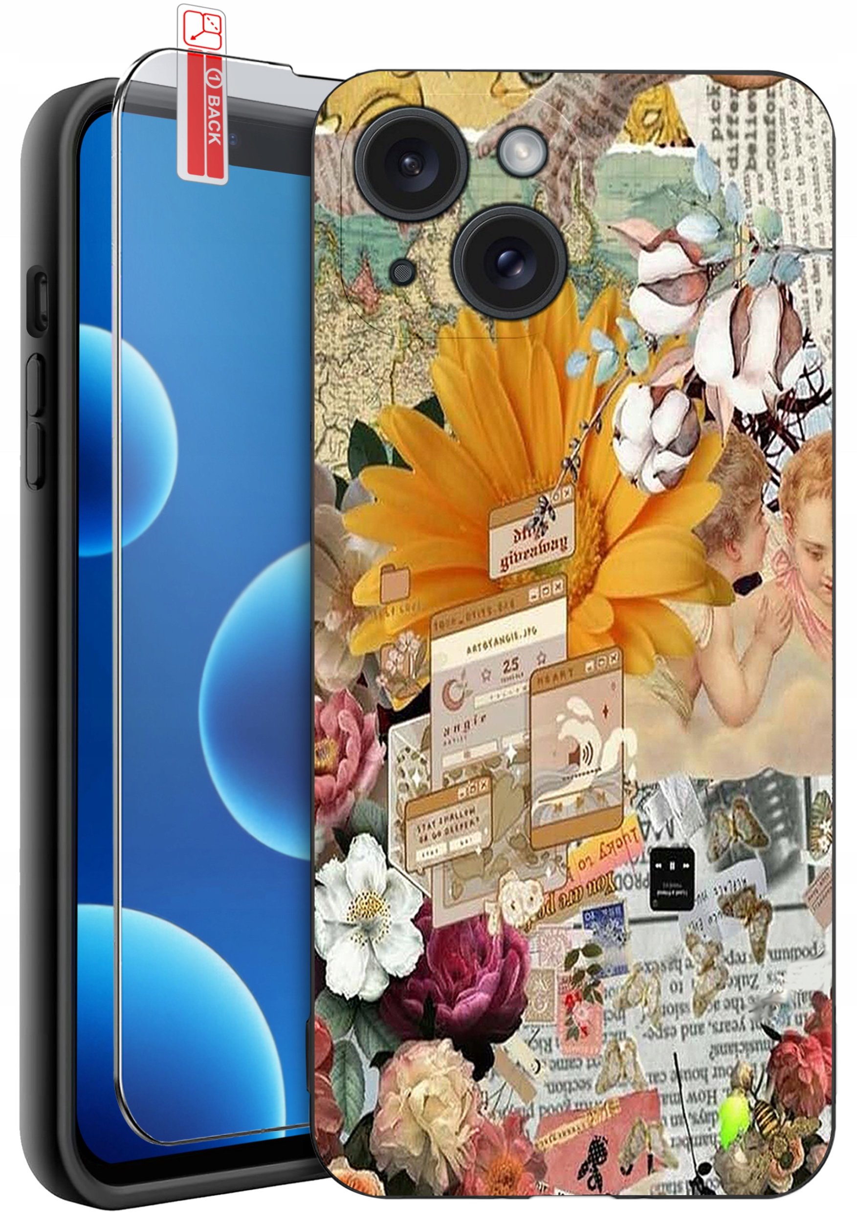 ETUI do iPhone 13 | 14 | WZORY | SILIKONOWE MATT CASE + SZKŁO 9H