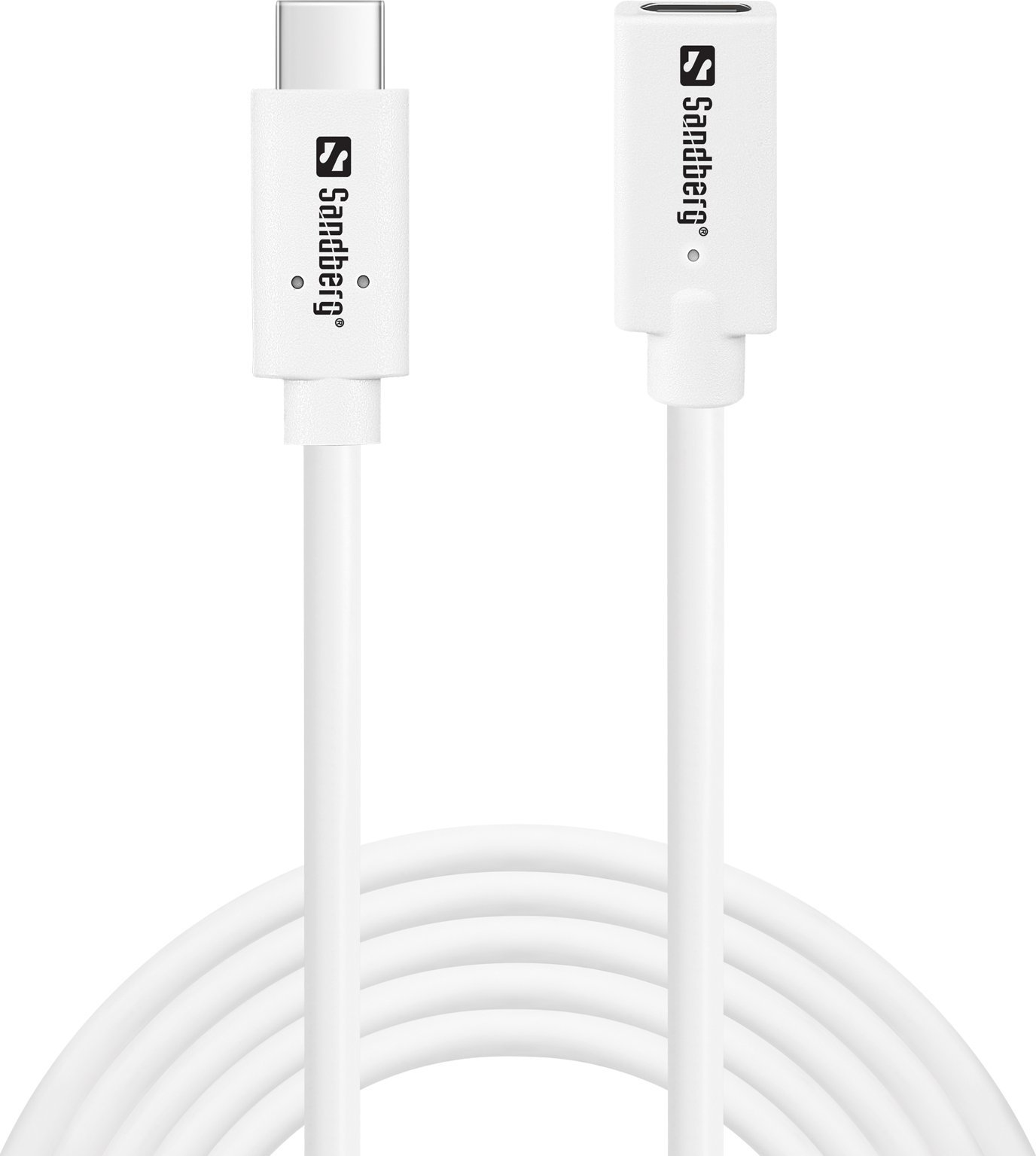 Kabel USB Sandberg USB-C - USB-C 2 m Biały (USB-CC M-F USB 3.1 100W,)