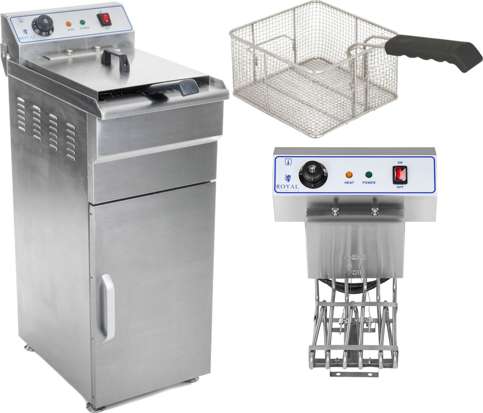 Royal Catering 1005 FRYTOWNICA ELEKTRYCZNA Z SZAFKĄ ROYAL CATERING RCKF-16ESH 1005